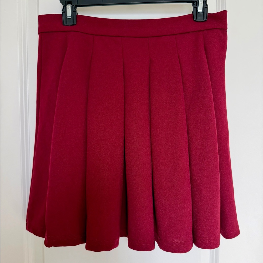 SHEIN Burgundy Skater Skirt